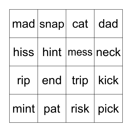 Jolly phonics 1-2 Bingo Card