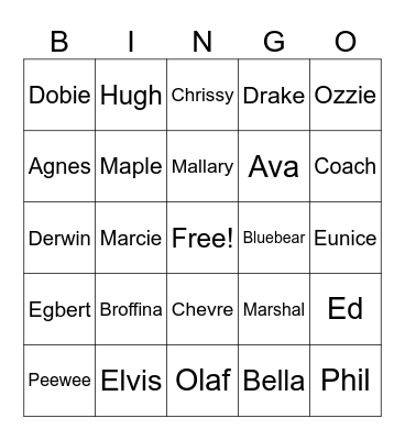 Animal Crossing Bingo Card