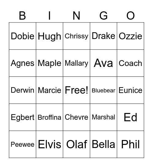 Animal Crossing Bingo Card