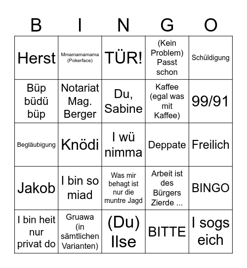 THE ULTIMATIVE BINGO Card