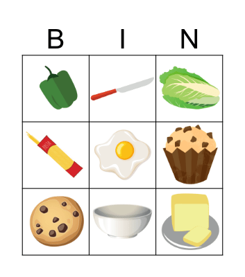 Foods Bingo Card
