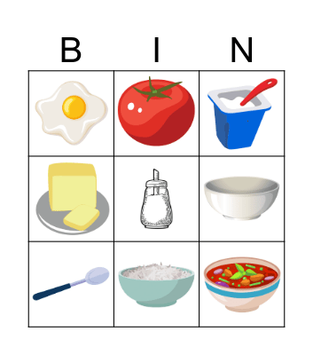 Food Bingo Card