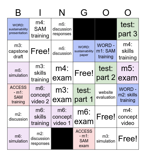 cosc 110 Bingo Card