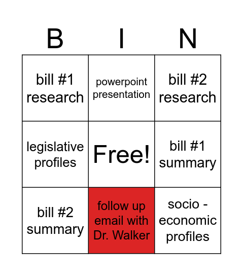 govt 355 Bingo Card