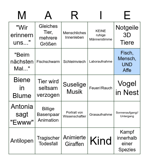 Bi-o-ingo Bingo Card