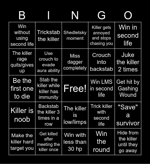 Two Time Bingo Card
