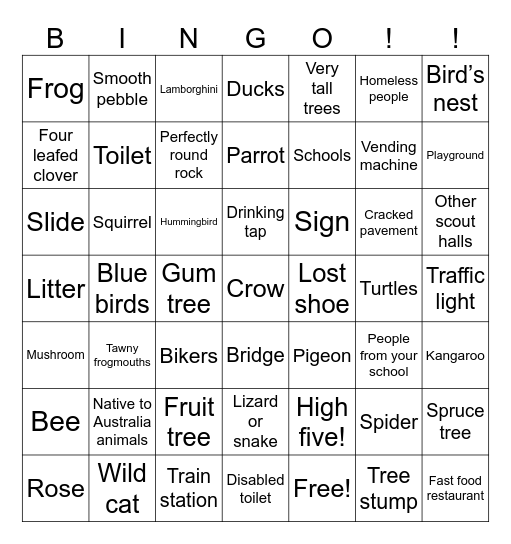 Wildlife BINGO ultimate Bingo Card