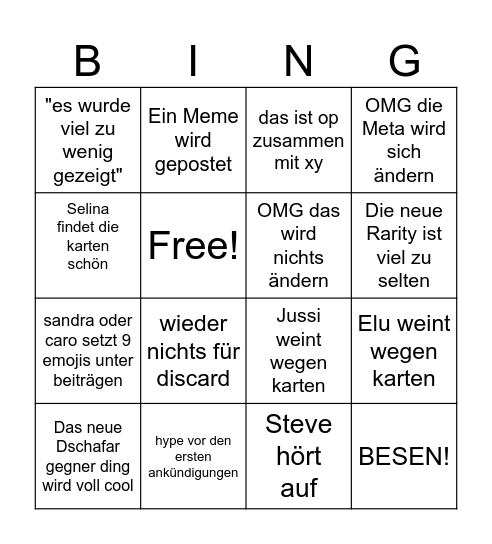 Lorcana Spoiler Bingo Card