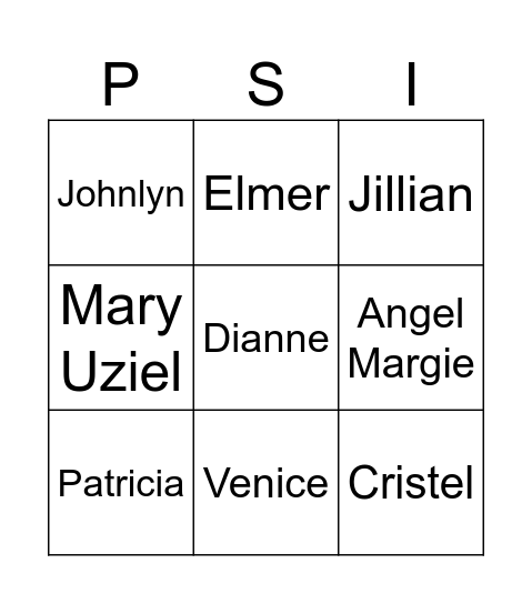 nyeneyenye Bingo Card