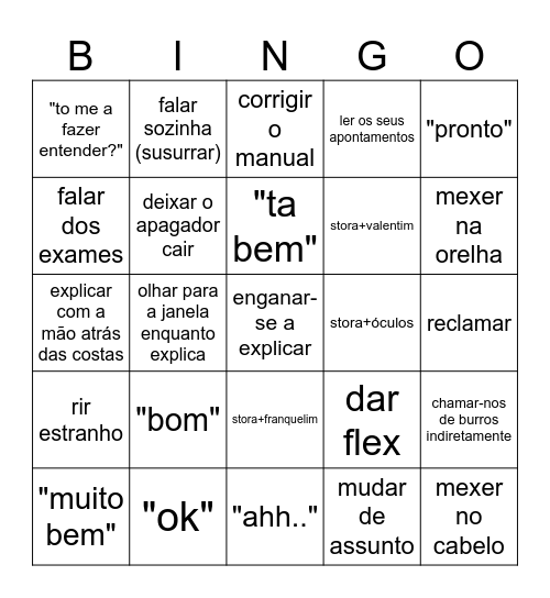 FQ Bingo Card