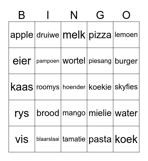 FOOD FOOD FOOD FOOD FOOD FOOD FOOD Bingo Card