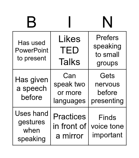 Do you...? Bingo Card