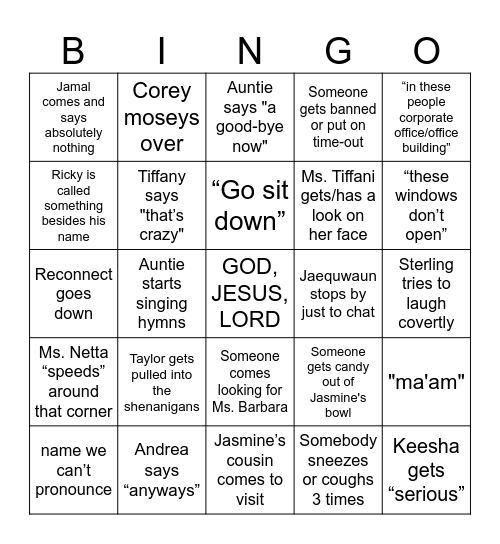SPENDING MY TWENTIES ON YOU Bingo Card