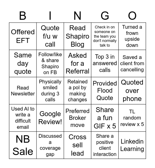 IV League Bingo Card