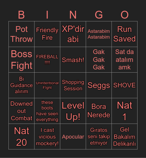 BinGo3 Bingo Card