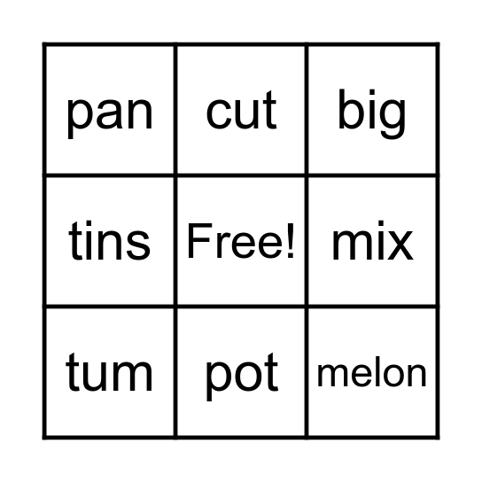 BINGO Name ________ Bingo Card