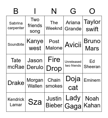 Big Bootie Bingo Card