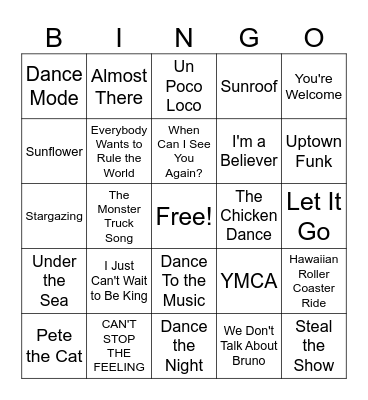 Kids Singo #4 Bingo Card