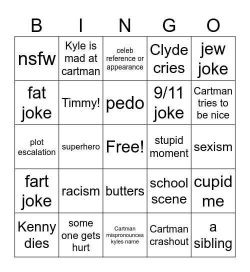 sp bingo Card