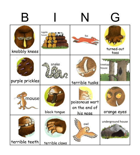 The Gruffalo Bingo Card