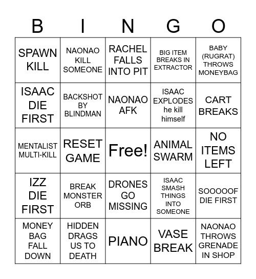 REPO Bingo Card