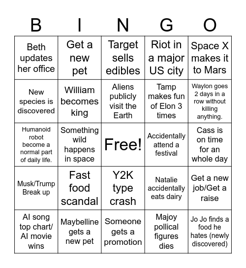 it will never happen...until it does... Bingo Card