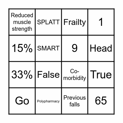 Care for Older People Bingo Card