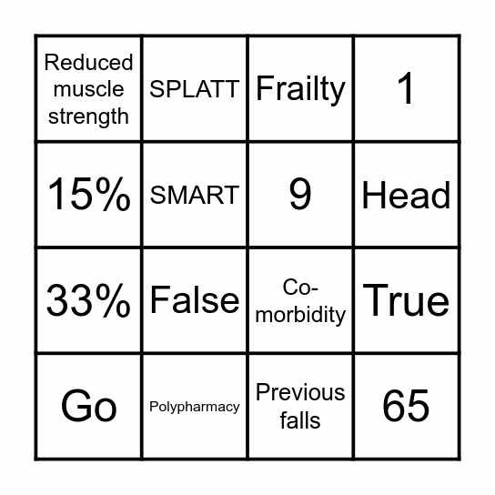 Care for Older People Bingo Card