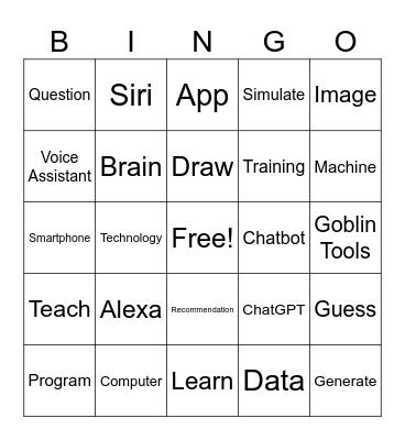 AI (Artificial Intelligence) Bingo Card