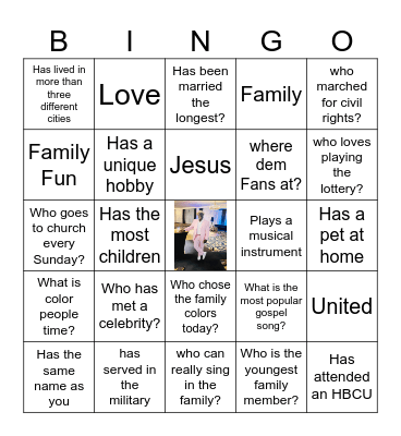 Clifton/Crawford Family Reunion Bingo Card