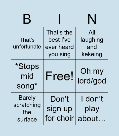 Ms heard Bingo Card