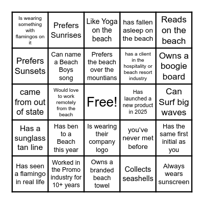 Fla- mingle! Find someone who... Bingo Card