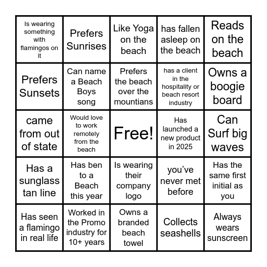 Fla- mingle! Find someone who... Bingo Card