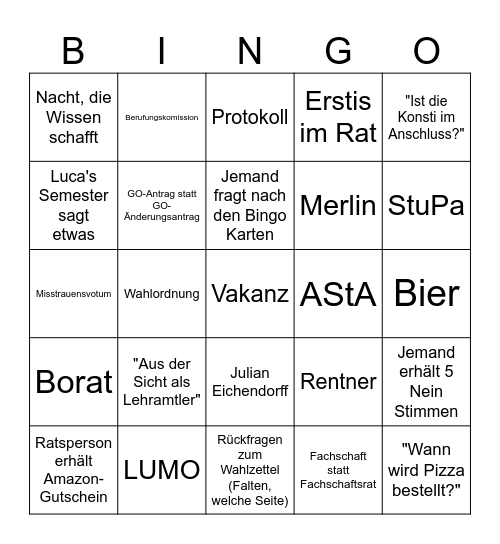 VV Bingo! Bingo Card