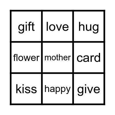 Mother's Day BINGO! Bingo Card