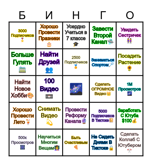 БИНГО 2025 Bingo Card