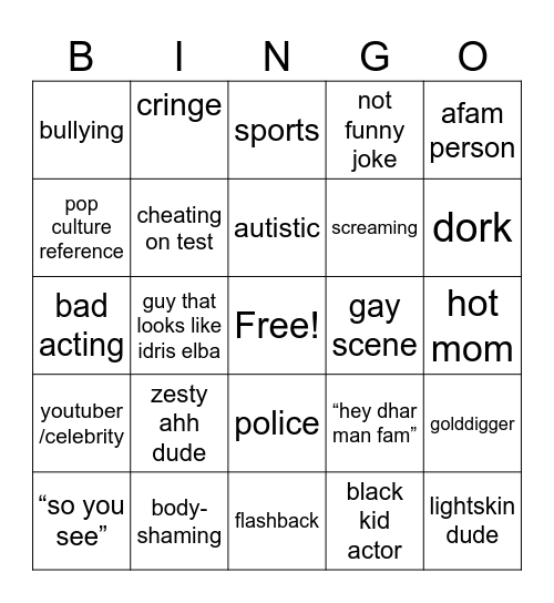 dndjdjebbeksoso Bingo Card