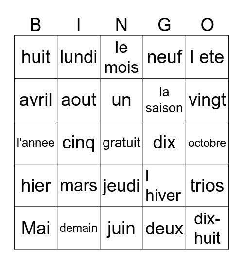 Azur Williams Bingo Card