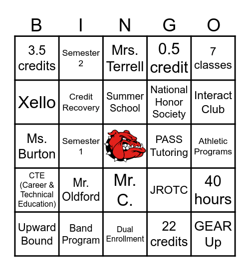 BULLDOGS! Bingo Card