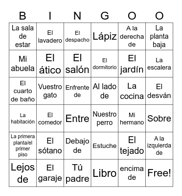 Prep de lugar+casa Bingo Card