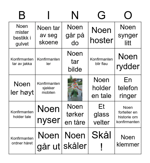 JØRGEN'S KONFIRMASJON Bingo Card