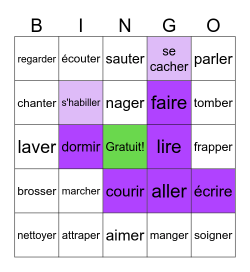 LES ACTIONS Bingo Card