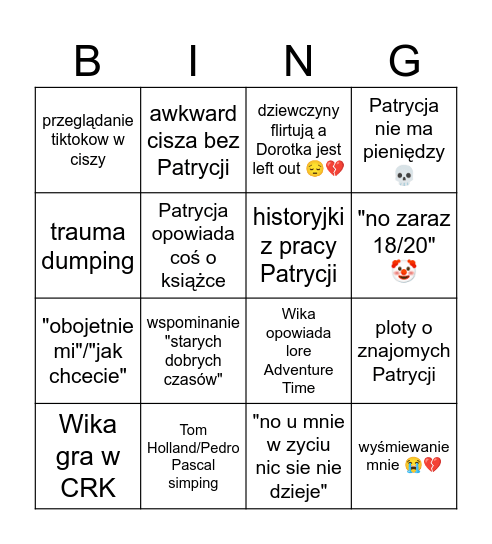 girls night 🔥 Bingo Card
