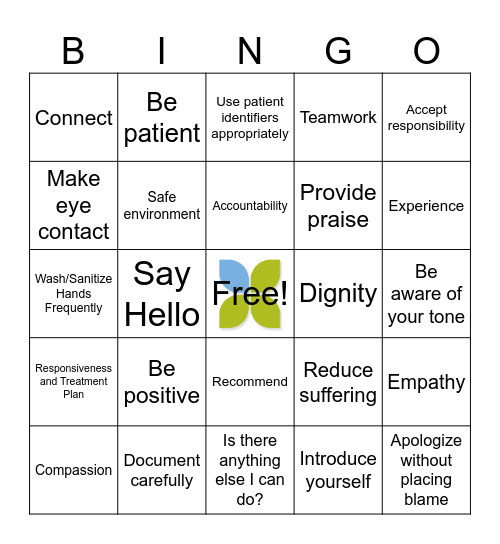 Hospital Week BINGO 2025 3rd Shift Bingo Card