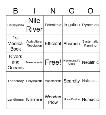 World History CFE Review Bingo Card