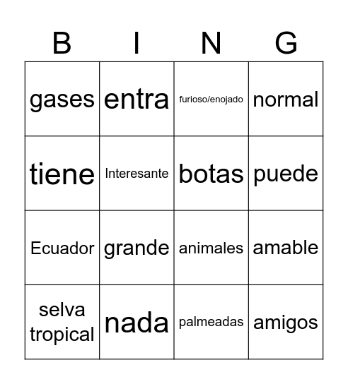Capibara con Botas Cap. 1-4 Bingo Card