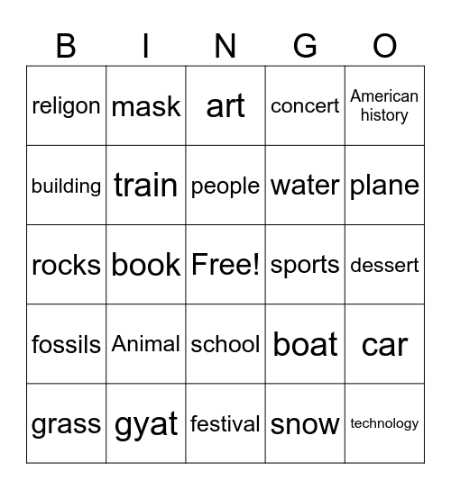 Wonders of the street view bingo Card