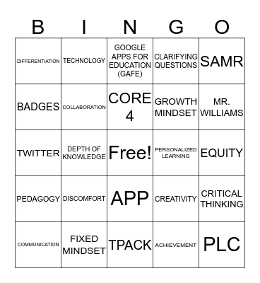 Buzzword Bingo Card
