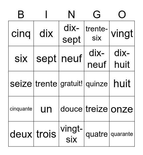 Daniel Sanford Bingo Card
