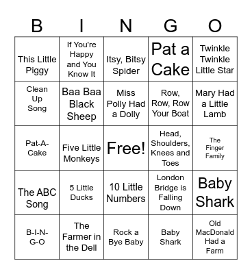 Baby Bingo Card